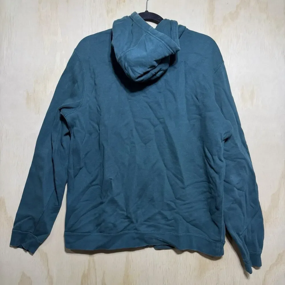 Nike Hoodie Full Zip Mens Large Green Sweatshirt‎ Swoosh Athletic Jacket